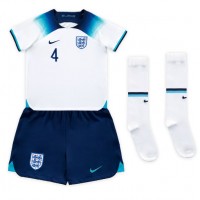 Camisa de Futebol Inglaterra Declan Rice #4 Equipamento Principal Infantil Mundo 2022 Manga Curta (+ Calças curtas)